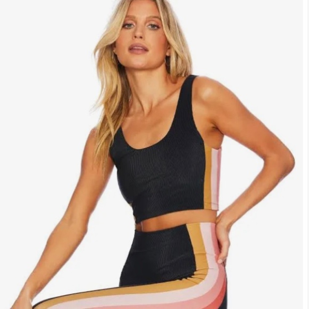BEACH RIOT TESSA TOP CORAL STRIPE SIZE M